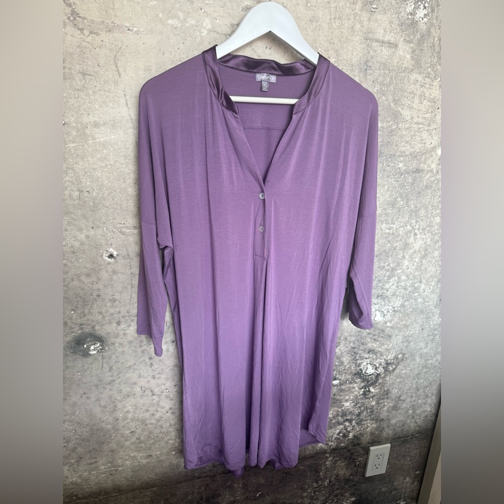 NEW NWT Fleur't Dolman 3/4 Sleeve Nightshirt - Iris Purple Size XL